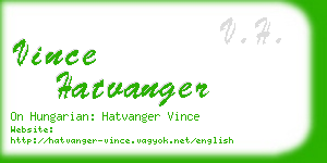 vince hatvanger business card